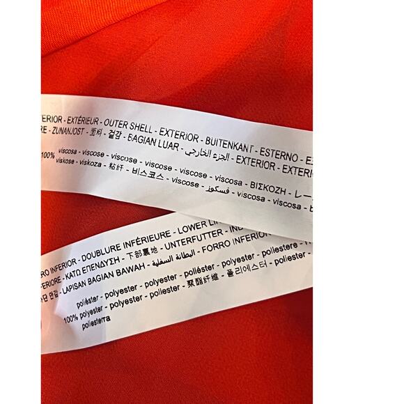 Zara Orange Slinky Satin Bais Cut Draped Cowl Dress Size XXL - Picture 7 of 8